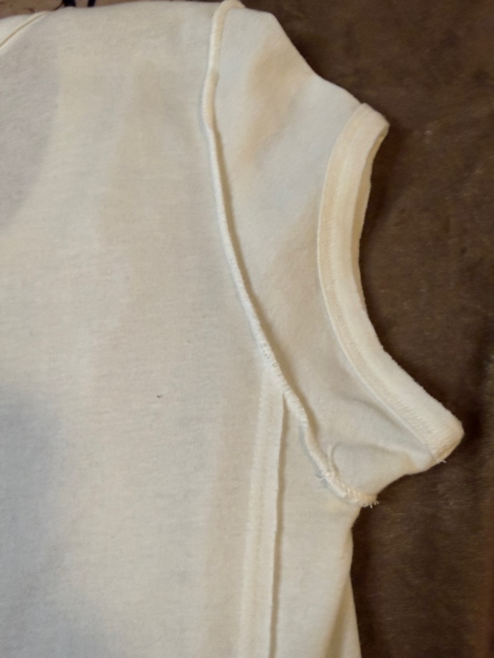 We The Free Ivory Deep V Short Sleeve Tee - Picture 9 of 10